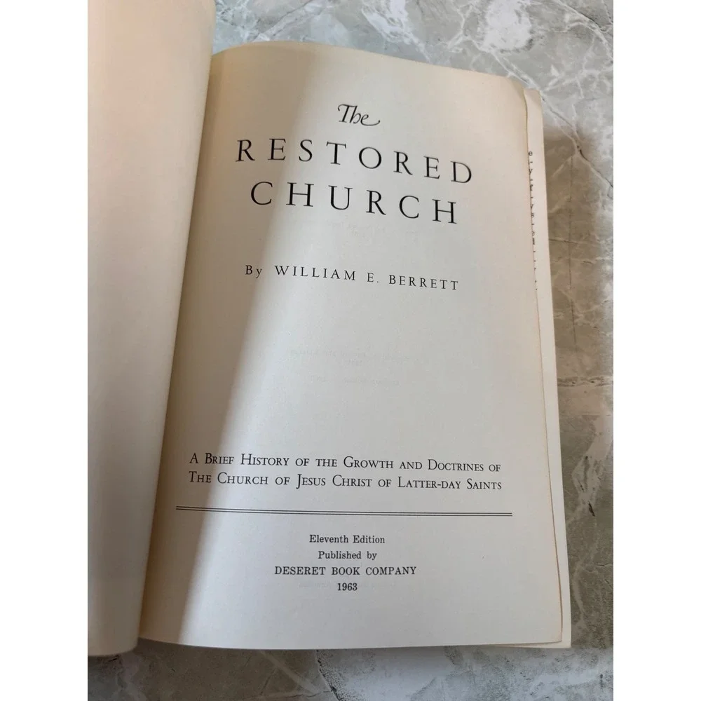 The Restored Church William E Berrett 1963 11th Ed LDS Mormon History‎ Hardcover